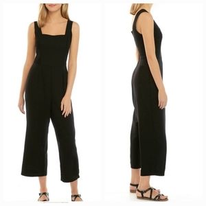 New Linen Sleeveless Square Neck Black Jumper